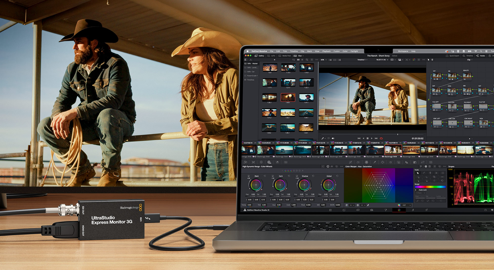 UltraStudio Express Monitor 3G 与 DaVinci Resolve 工作流程